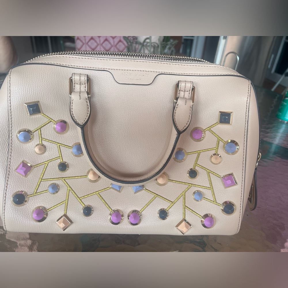 Henri Bendel colorful studded satchel